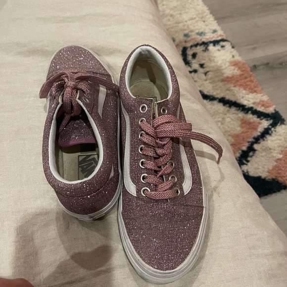 VANS pink sparkly. Size 8.5 women. Worn lightly. - Picture 4 of 7